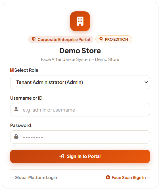 Tenant Administrator Login Portal